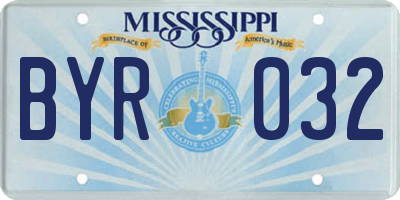 MS license plate BYR032