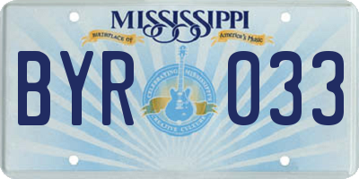 MS license plate BYR033