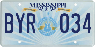 MS license plate BYR034