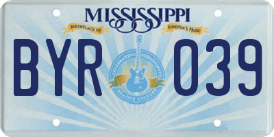 MS license plate BYR039