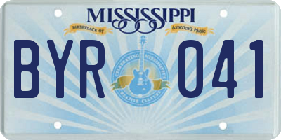 MS license plate BYR041