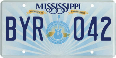MS license plate BYR042