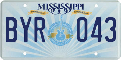 MS license plate BYR043