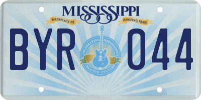 MS license plate BYR044