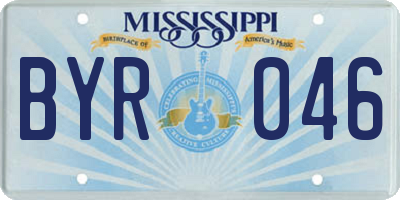 MS license plate BYR046