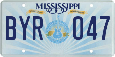 MS license plate BYR047