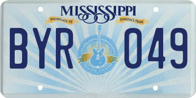 MS license plate BYR049