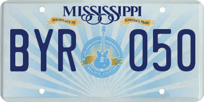 MS license plate BYR050