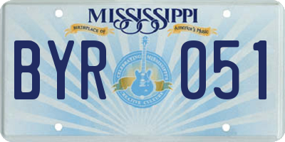 MS license plate BYR051