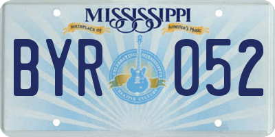 MS license plate BYR052