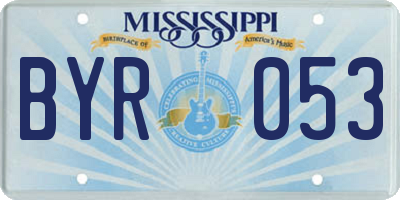 MS license plate BYR053