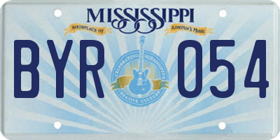 MS license plate BYR054