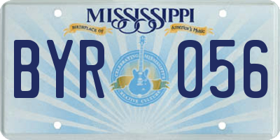 MS license plate BYR056