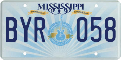 MS license plate BYR058