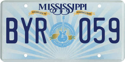 MS license plate BYR059