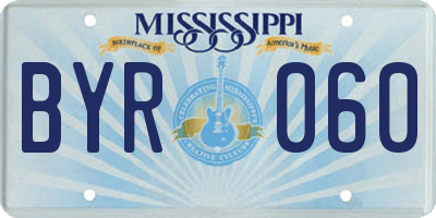 MS license plate BYR060