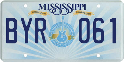 MS license plate BYR061