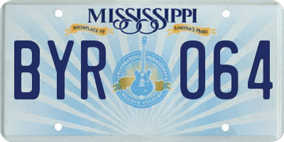 MS license plate BYR064