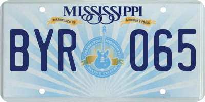 MS license plate BYR065