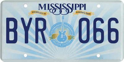MS license plate BYR066