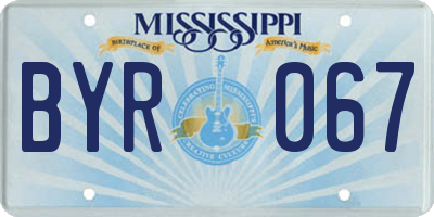 MS license plate BYR067