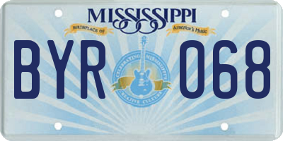 MS license plate BYR068