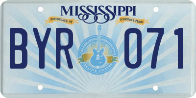 MS license plate BYR071
