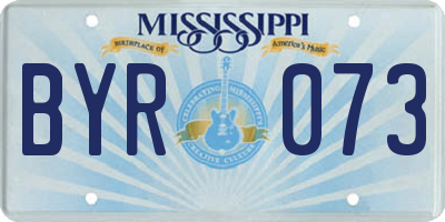 MS license plate BYR073