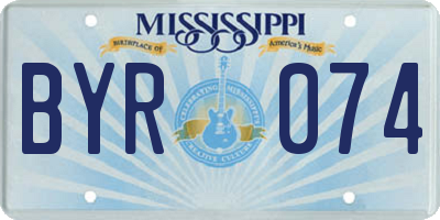 MS license plate BYR074