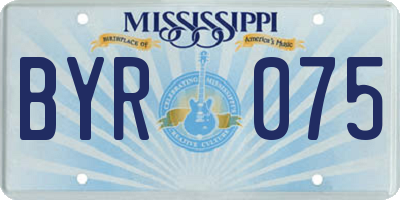 MS license plate BYR075
