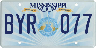 MS license plate BYR077