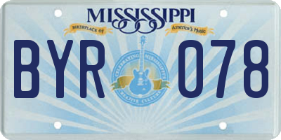 MS license plate BYR078