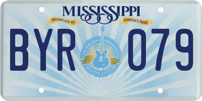MS license plate BYR079