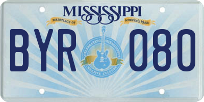 MS license plate BYR080