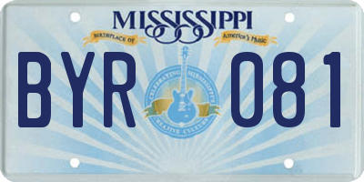 MS license plate BYR081