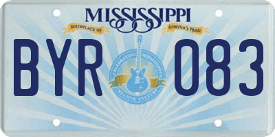MS license plate BYR083