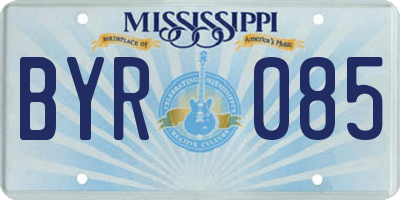 MS license plate BYR085