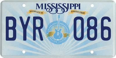 MS license plate BYR086