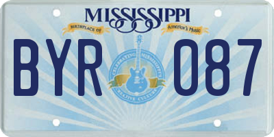 MS license plate BYR087