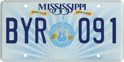 MS license plate BYR091