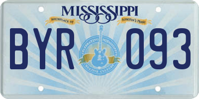 MS license plate BYR093