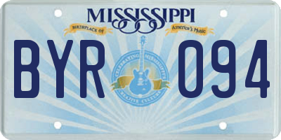 MS license plate BYR094