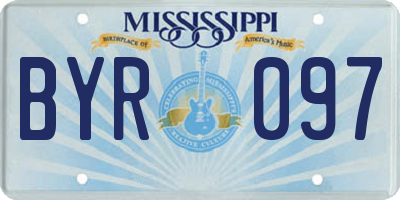 MS license plate BYR097