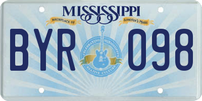 MS license plate BYR098
