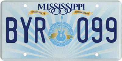 MS license plate BYR099