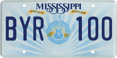 MS license plate BYR100