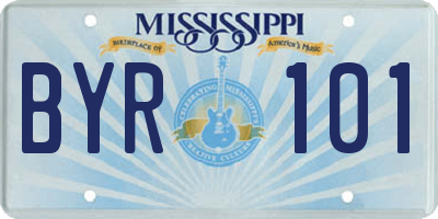 MS license plate BYR101