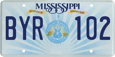 MS license plate BYR102