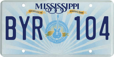 MS license plate BYR104