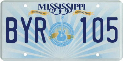 MS license plate BYR105